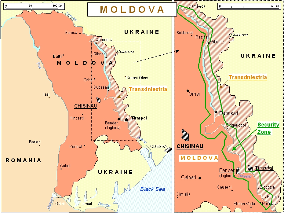 Mappa Moldova-Transnistria
